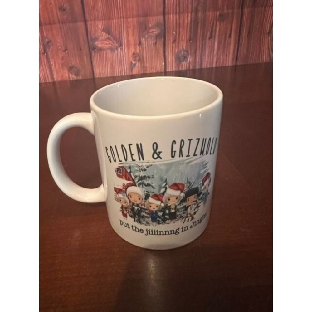 Golden & Grizwold Holiday coffee Mug - "Put The Jiing In Jingle!" Christmas mug